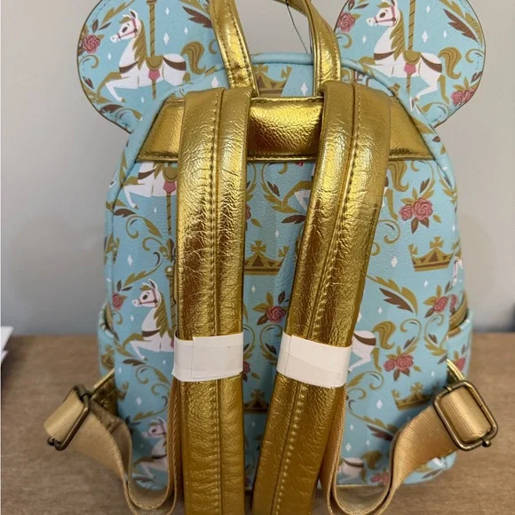 Loungefly Disney Mint/ Teal 50th Anniversary Carousel Backpack - Picture 3 of 4